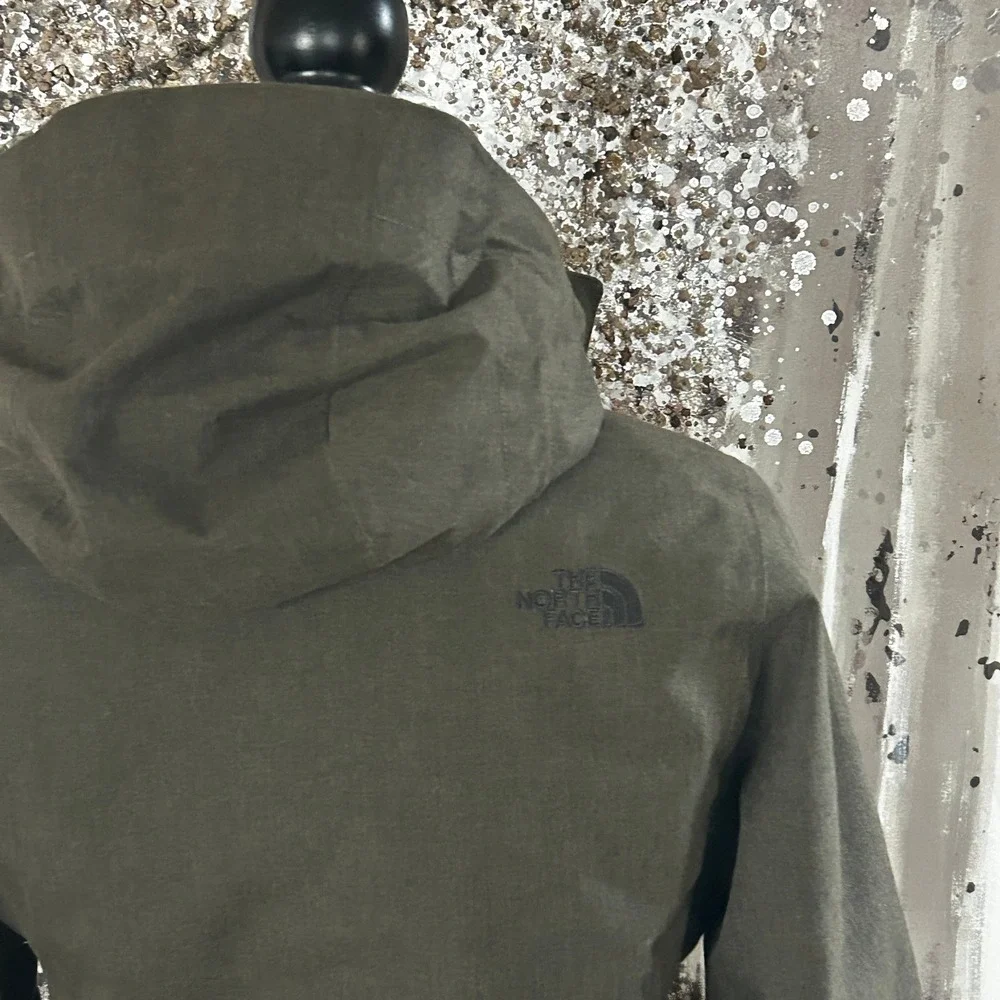 The North Face Womens Tweed Inlux Hyvent Insulated Hooded‎ Olive Jacket - XS